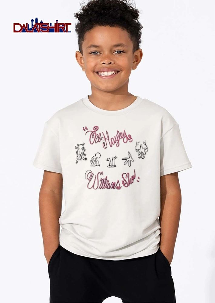 The Hayley Williams Show Pink Cursive Lettering Line Art Doodle Characters shirt