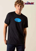 Never Ending Game White Text Blue Oval Black Background shirt