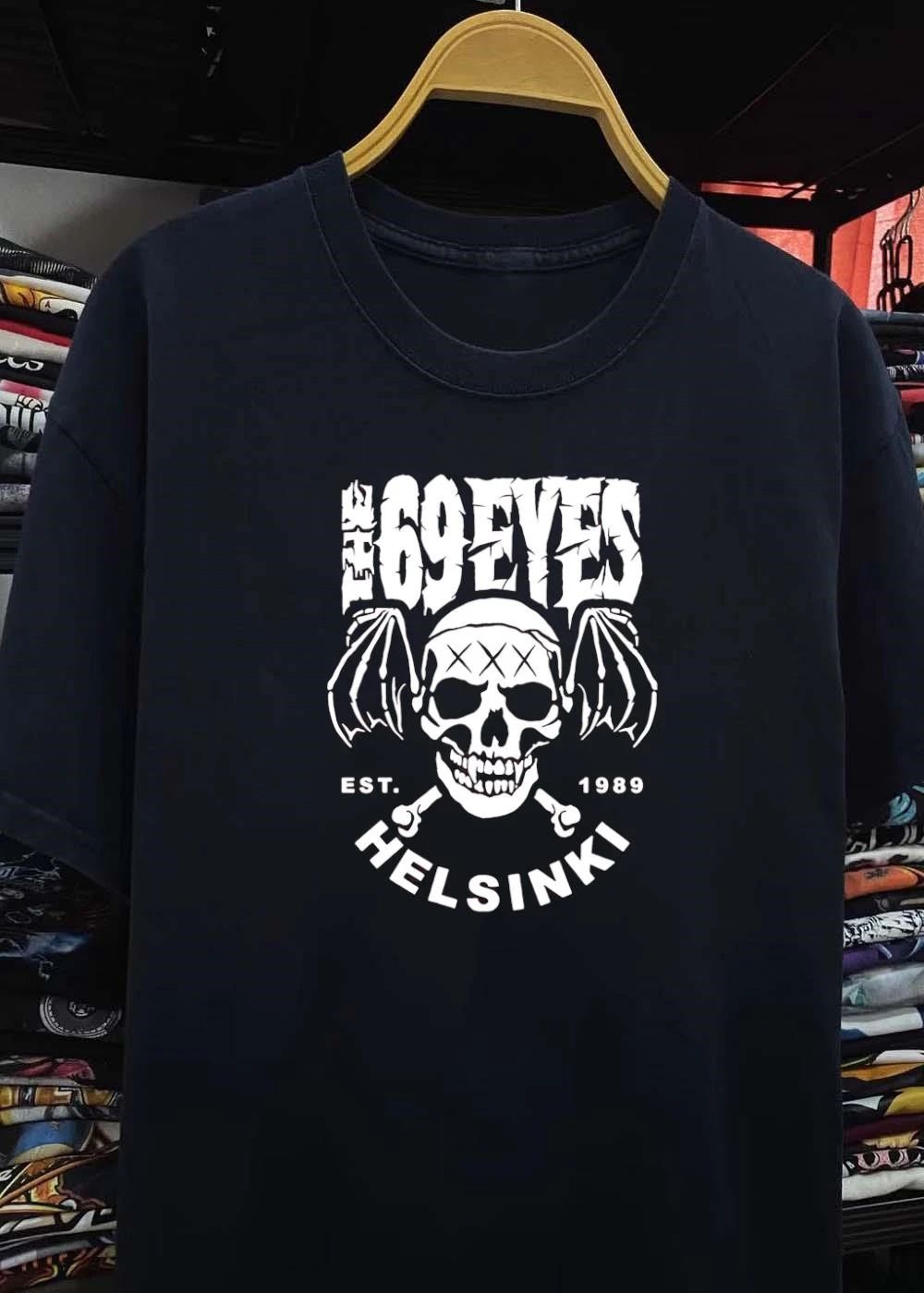 The 69 Eyes Est 1989 Helsinki Skull Bat Wings Logo shirt
