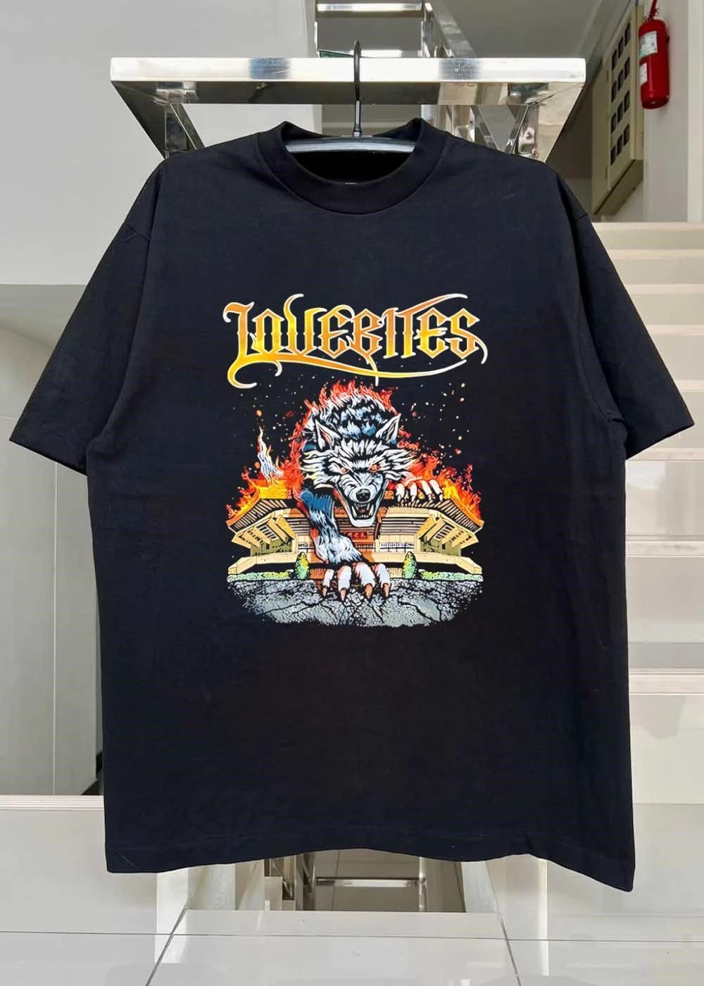 Wolf Attacking Budokan Lovebites Metal Band T-Shirt