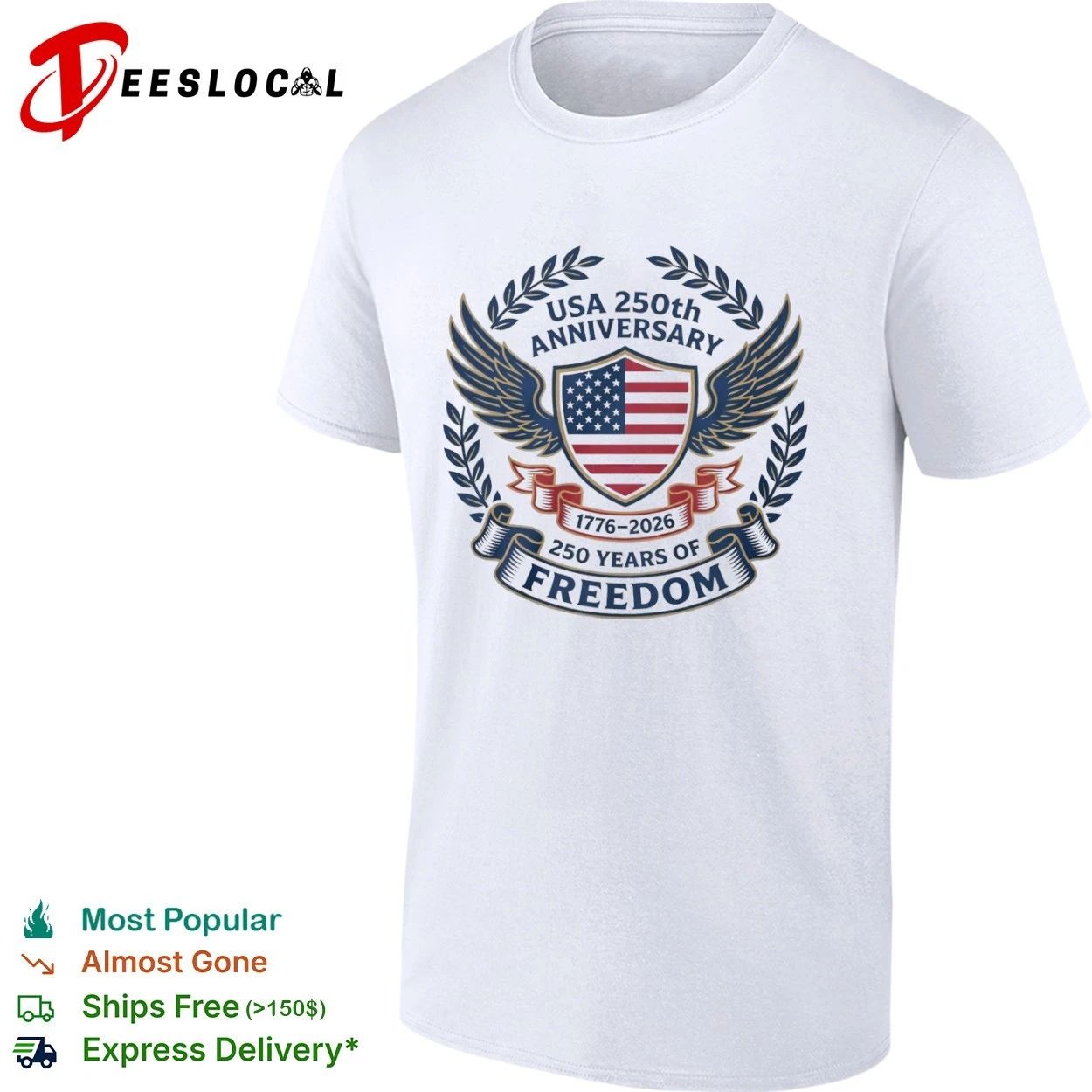 USA 250th Anniversary 1776-2026 250 Years of Freedom T-shirt