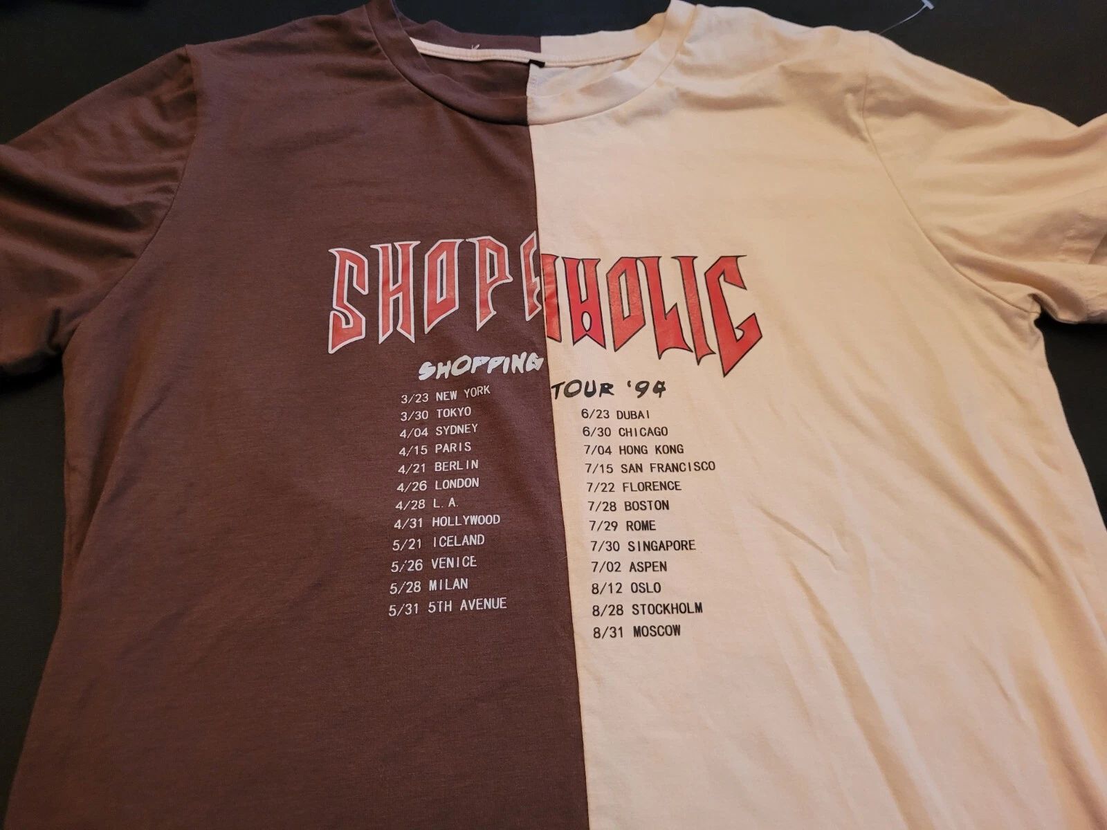 Shopaholic Tour 94 T-Shirt - Brown/Tan - Medium