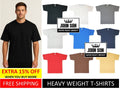 Men's Tall T-shirts Short Sleeve Blank Heavy Weight Big Size Crew [ JOHN SON ]
