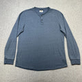 Marine Layer Shirt Marge Heather Blue Henley Everyday Wear Soft Double Knit
