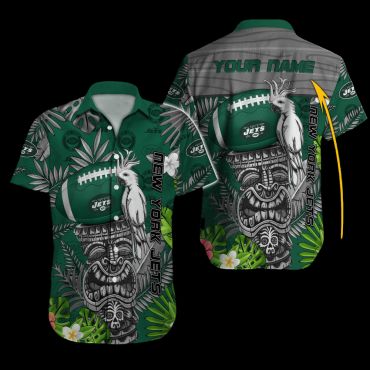Personalized New York Jets Tiki Jungle Hawaiian Shirt