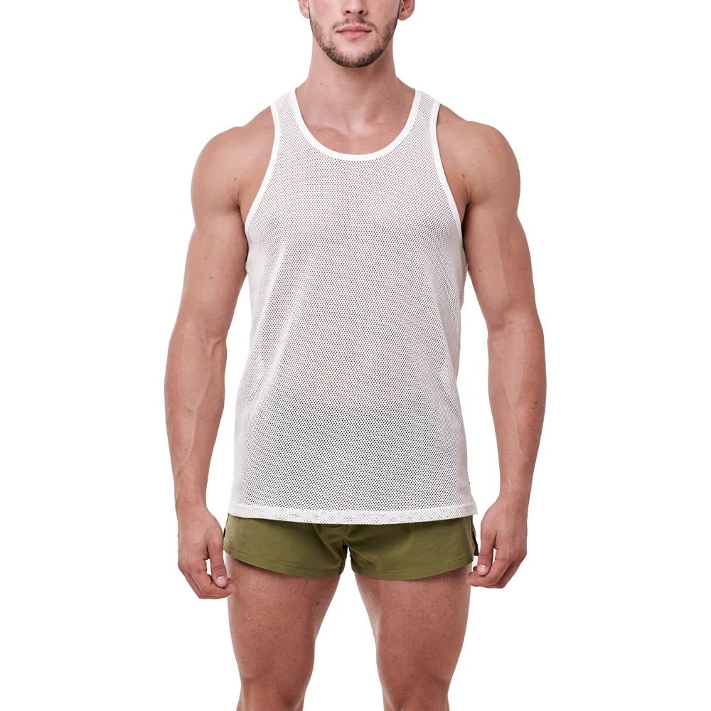 3 PACK MENS MESH  WHITE VEST MEN SPORTS GYM DAILY VESTS  100% COTTON M TO 5XL