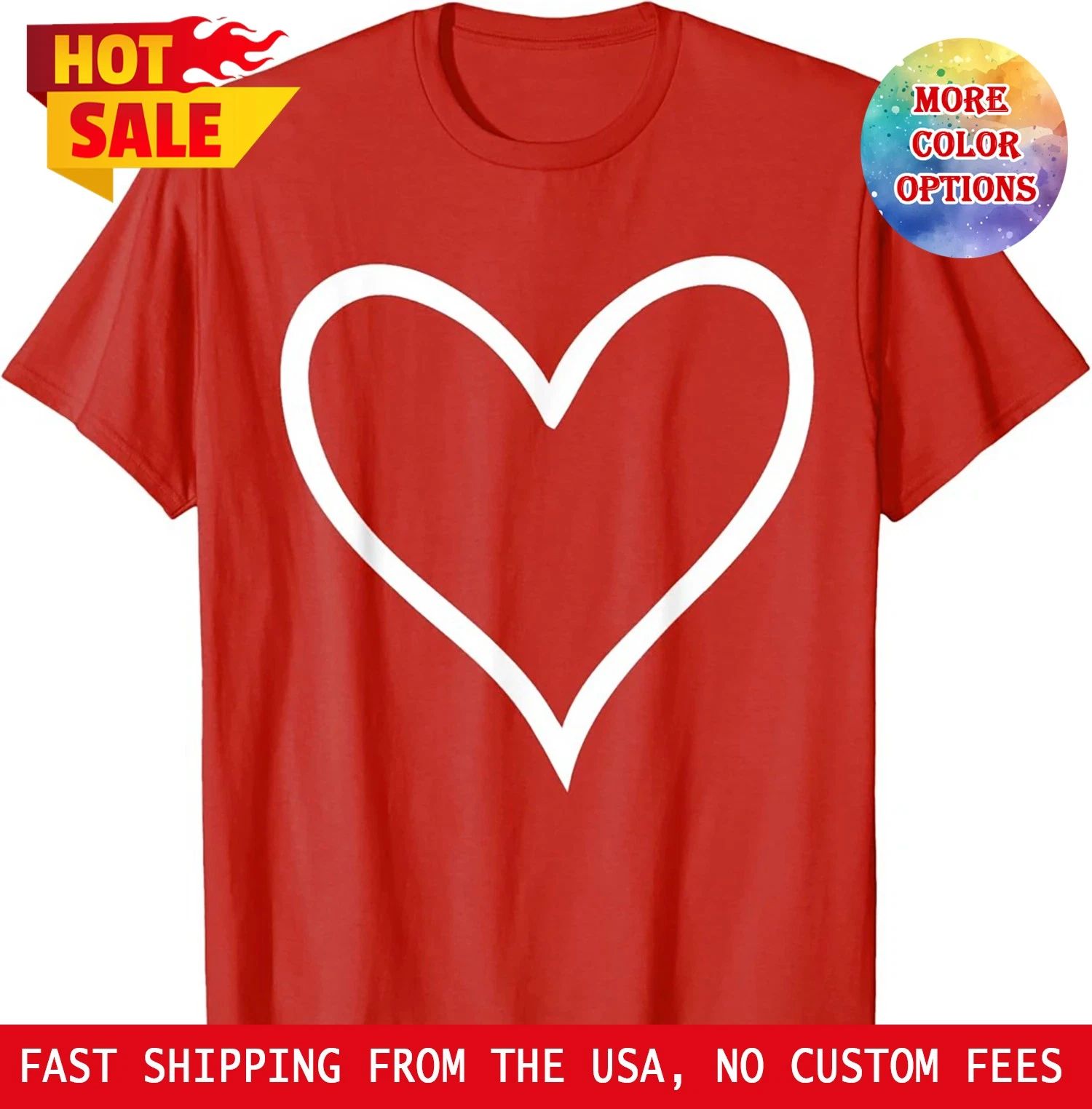 Valentines Day Cute Heart Silhouette Lovers V-Day Unisex T-Shirt