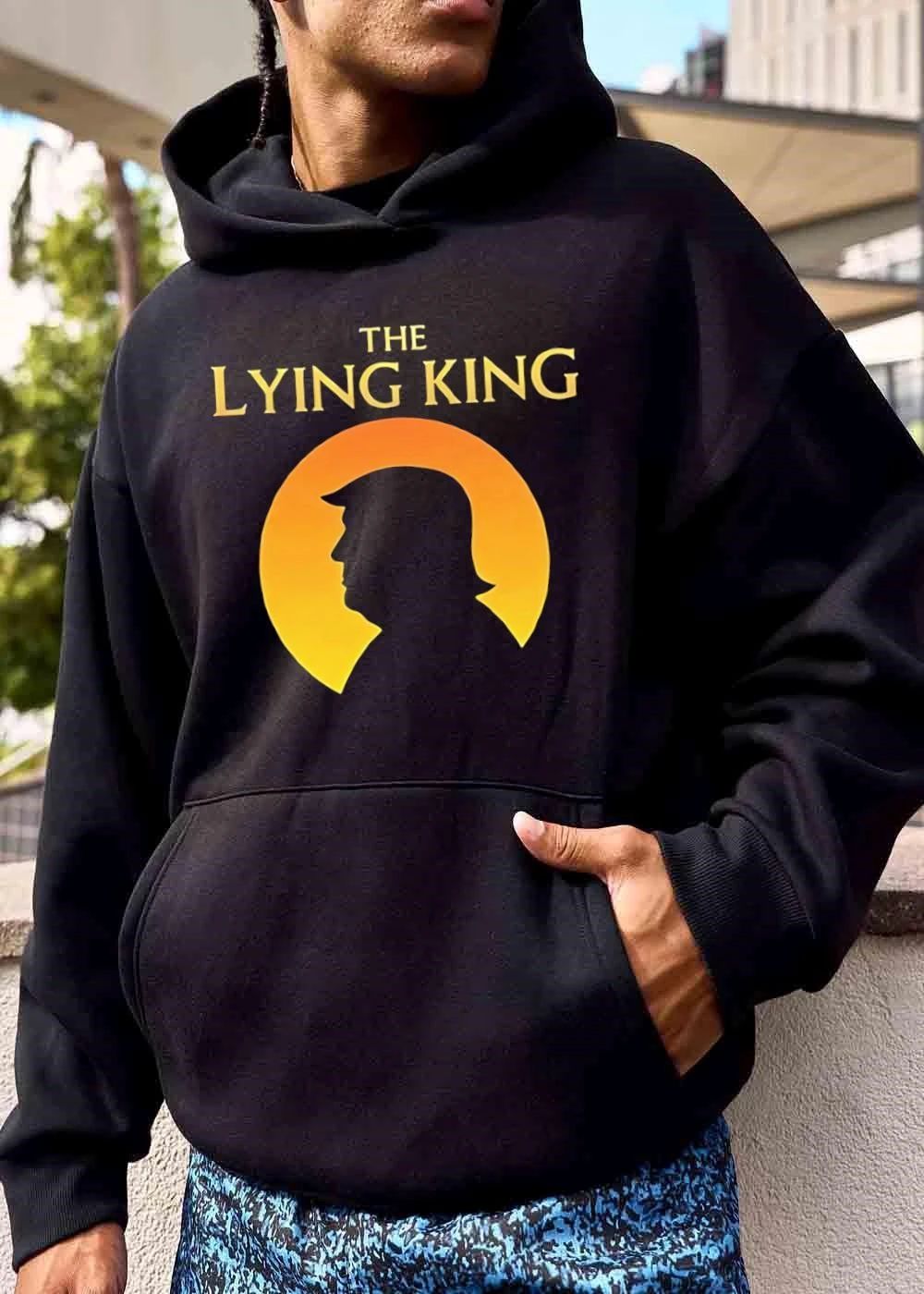 The Lying King Donald Trump Profile Silhouette Orange Sun shirt