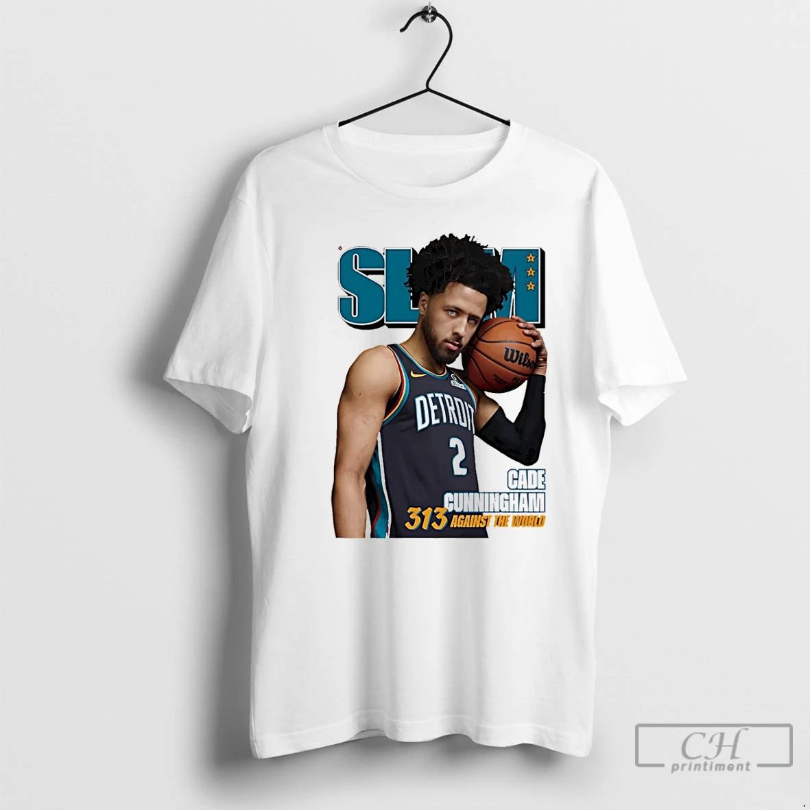 Premium Detroit Pistons Cade Cunningham 313 Against The World Christmas T Shirts