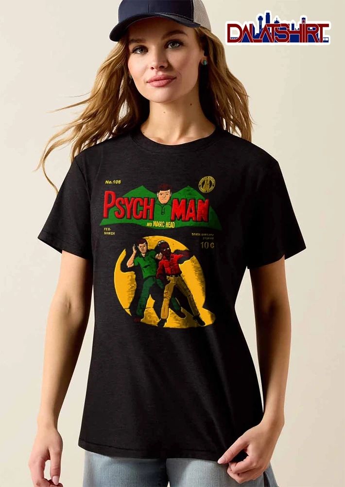 Psych Man And Magic Head No 108 Feb March Santa Barbara Stories 10 C Vintage Cartoon Comic Cover Parody shirt