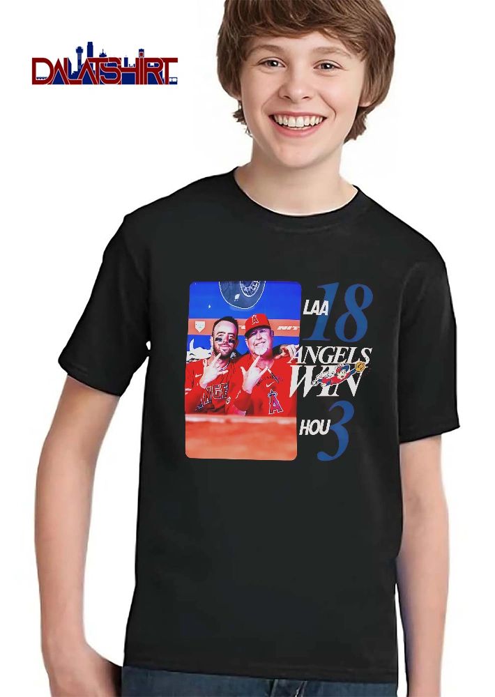 Los Angeles Angels MLB Laa 18 Win Hou 3 Photo Players Hand Signs shirt