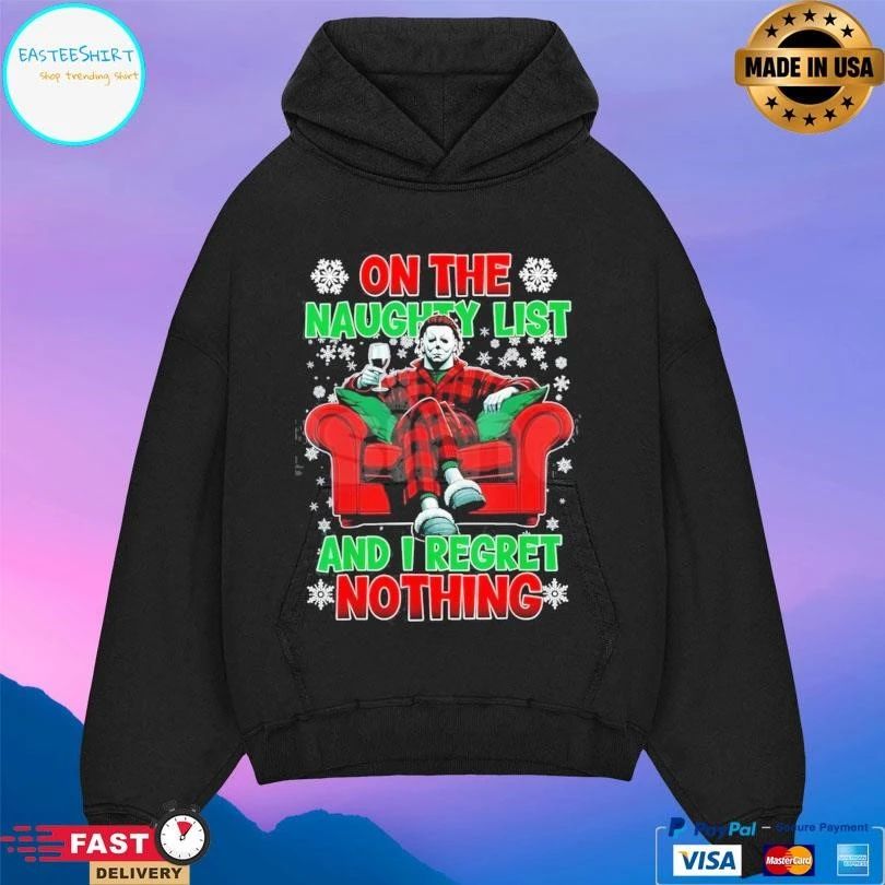 On The Naughty List And I Regret Nothing Horror Christmas 2025 T-shirts