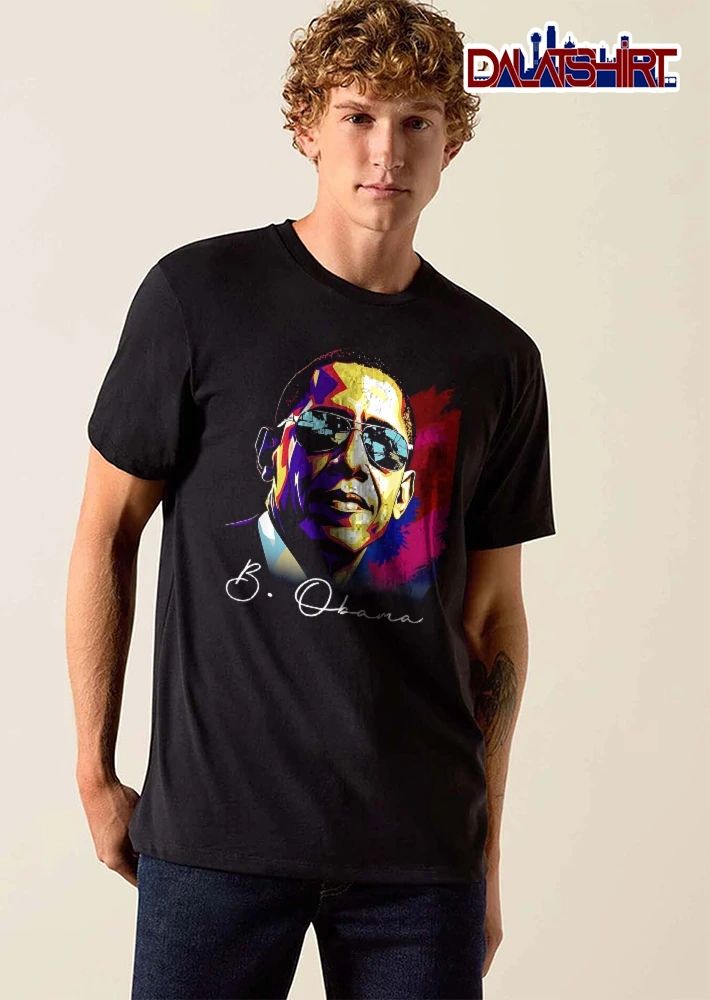B Obama Colorful Neon Portrait Aviator Sunglasses Reflection shirt