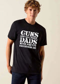 Guns Dont Kill People Dads With Pretty Daughters Do White Distressed Text Typography shirt
