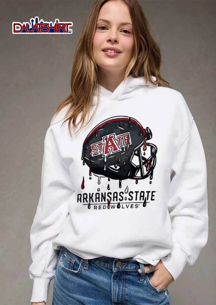 Arkansas State Redwolves NCAA State Dripping Liquid Paint Football Helmet Drips shirt