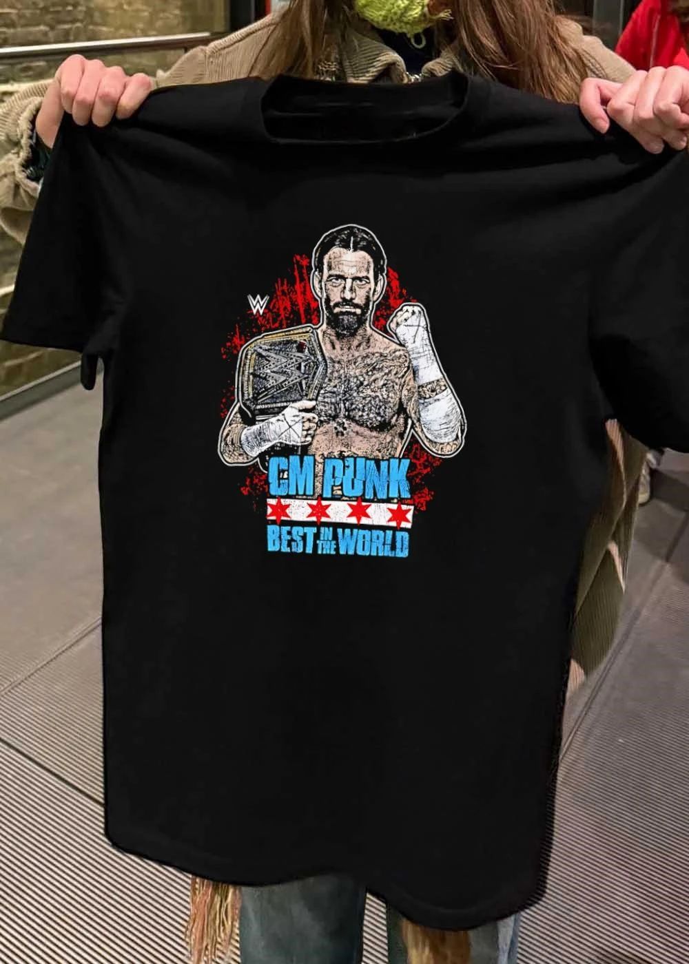 CM PUNK Best in the World Chicago Stars Wrestling shirt