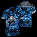 Personalized Indianapolis Colts Blue Wave Floral Hawaiian Shirt