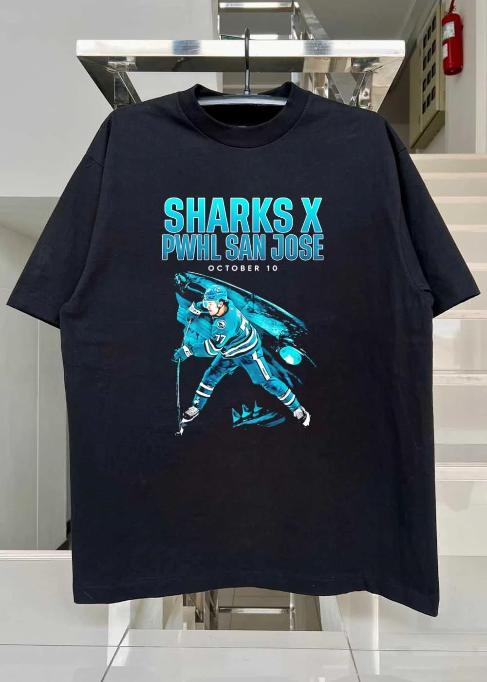 Sharks X PWHL San Jose October 10 Hockey Player Skating shirt