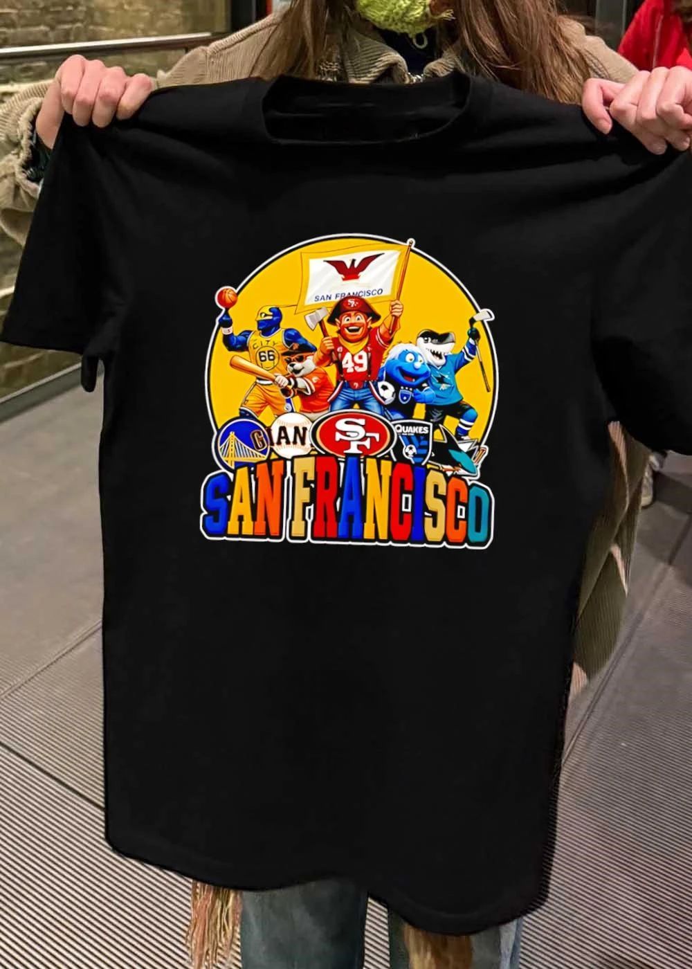 San Francisco Sports Fan Collage of Athletes and Mascots Shirt