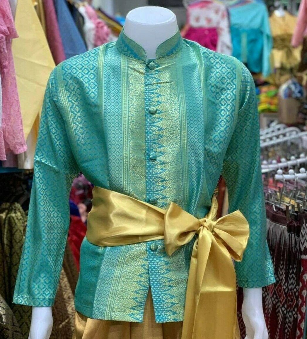Asian shirt for men, khmer clothes khmer shirt Thai-lao dress,Thai Traditional