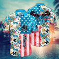 Miami Marlins Stars & Stripes Tropical Hawaiian Shirt