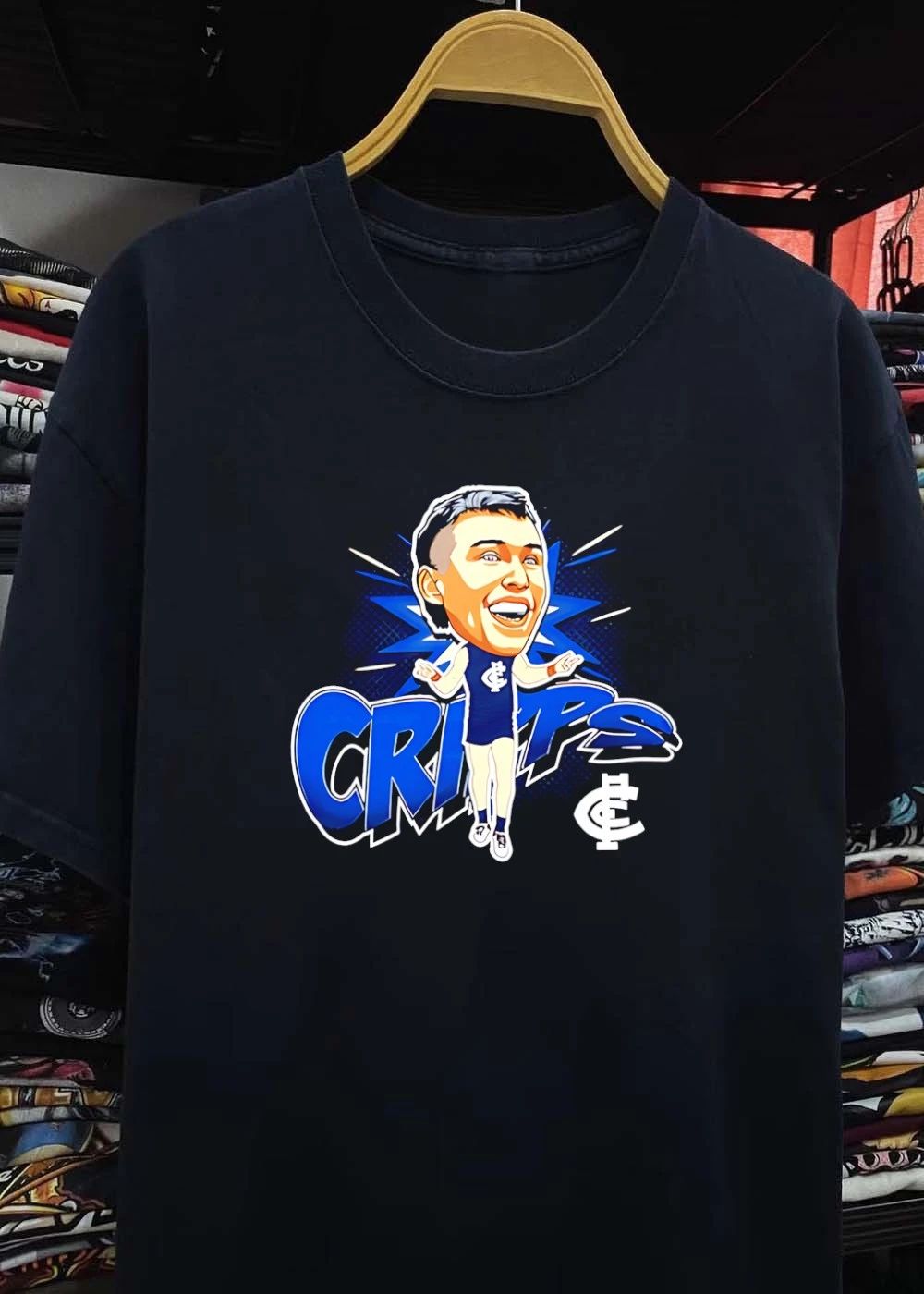 Carlton Football Club Patrick Cripps Caricature Carlton shirt