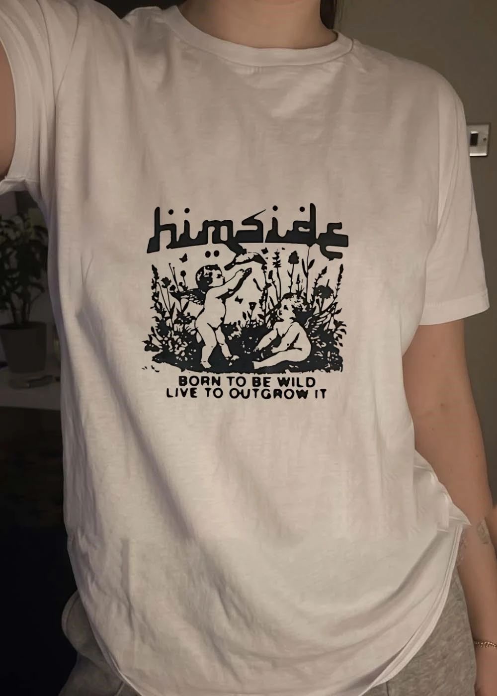 Himside Cherubs Playing Garden Born to be Wild Live to Outgrow It shirt