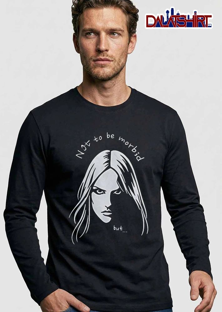 Not To Be Morbid But Woman Portrait Shadowed Face Line Art shirt