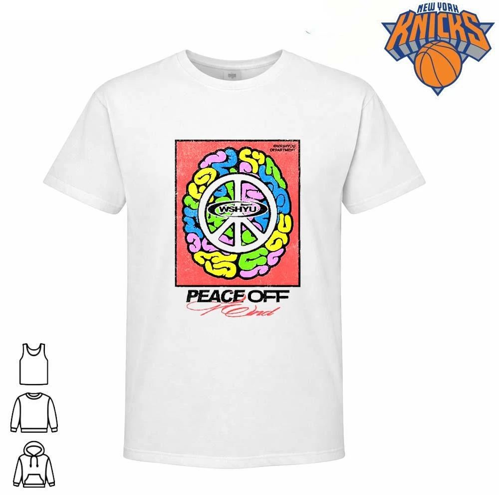 Colorful Peace Off The Mind Brain Graphic Print Pop Art Style Streetwear Tee Shirt