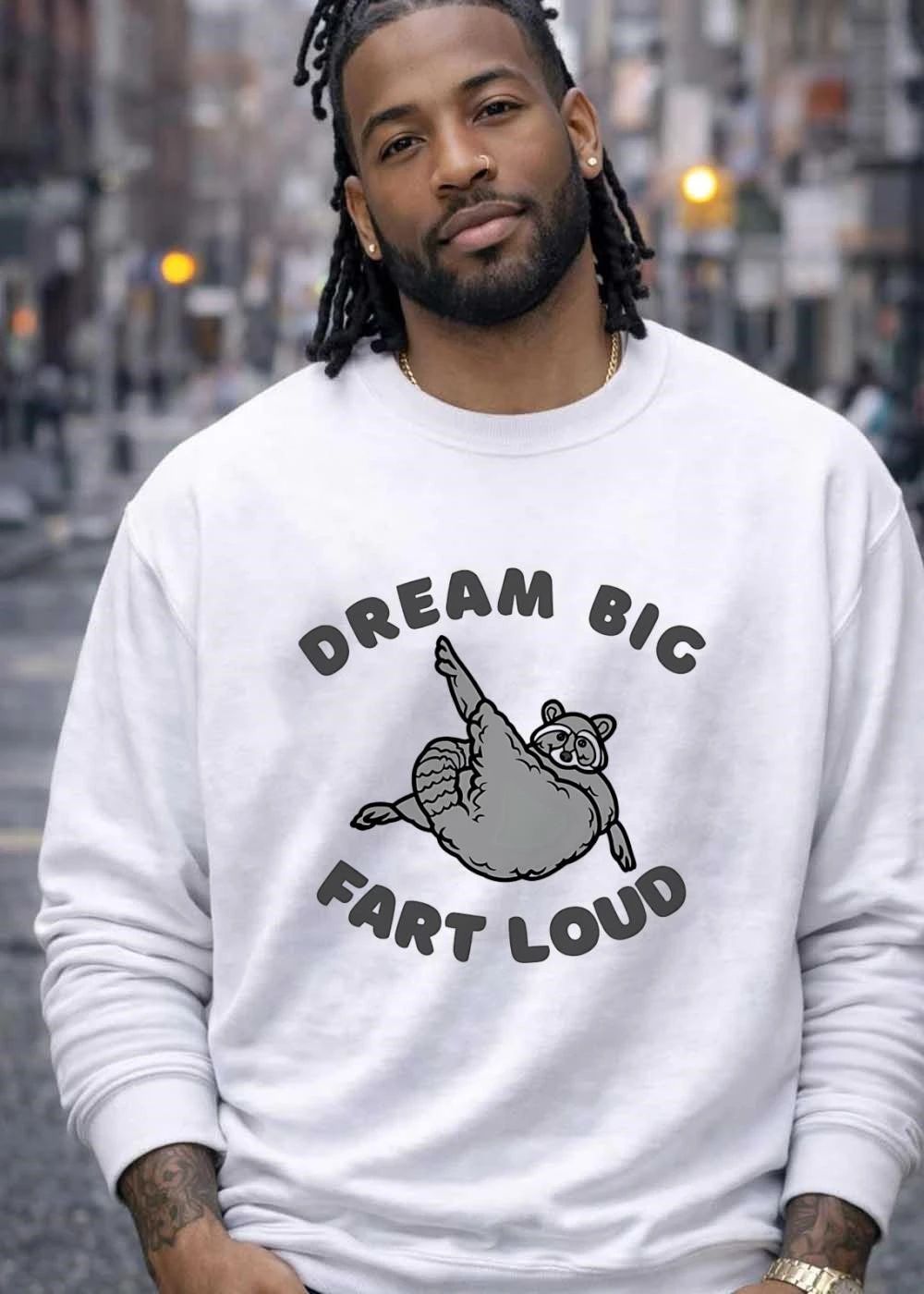 Funny Raccoon Apparel Dream Big Fart Loud T-Shirt