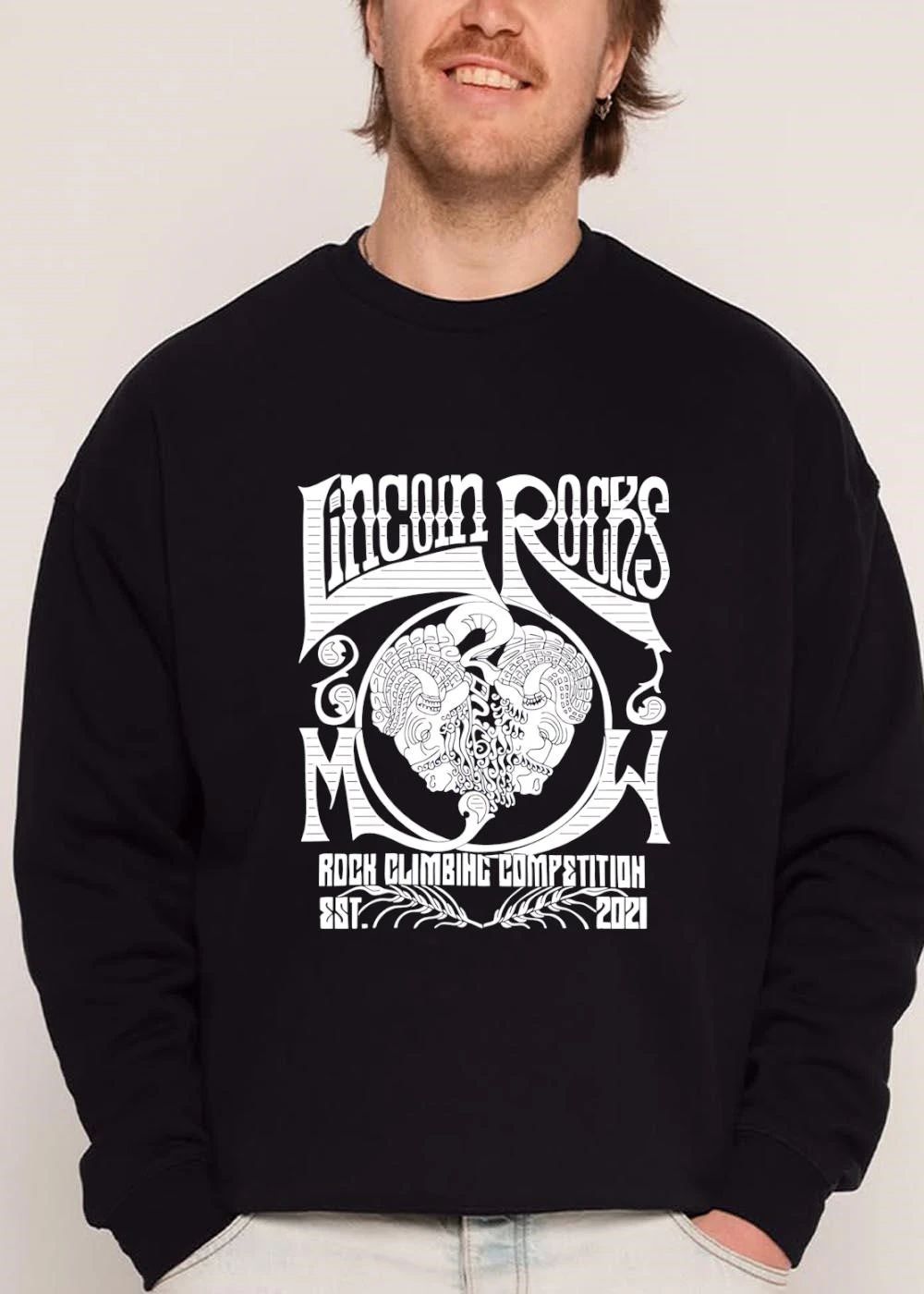 Lincoln Rocks Rock Climbing Competition Est 2021 Line Art Symmetrical Ram Heads shirt