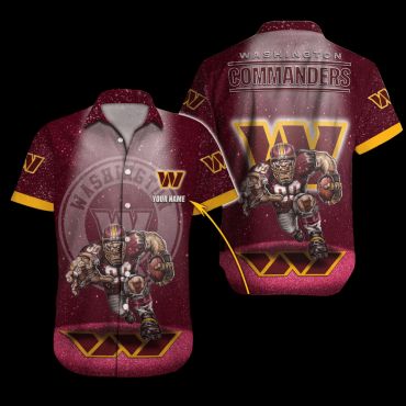 Personalized Washington Commanders Starry Gridiron Hawaiian Shirt