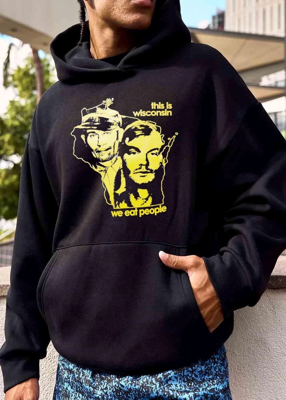 This Is Wisconsin We Eat People Ed Gein Jeffrey Dahmer State Silhouette shirt
