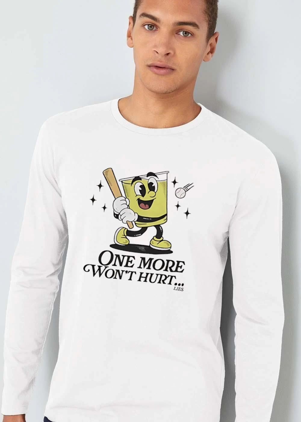 One More Wont Hurt Lies Cartoon Cup Swinging Baseball Bat shirt