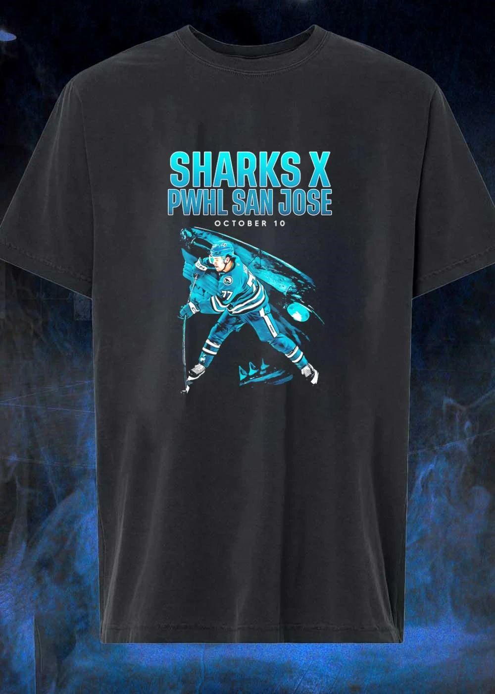 Sharks X PWHL San Jose October 10 Hockey Player Skating shirt