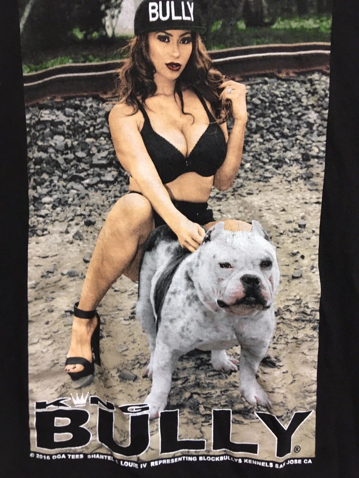 Pit Bull Dog Louie IV Shantel King Bully Tee T Shirt Thug Life Sz XL Rap