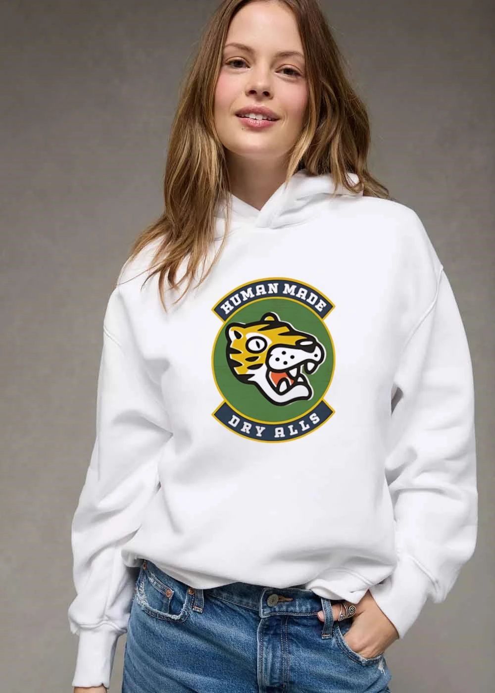 Human Made Dry Alls Roaring Cartoon Tiger Head Patch Emblem shirt