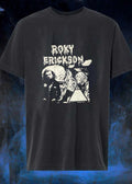 Psychedelic Rock Icon Roxy Erickson Dripping Font UFO Pyramid Black T-Shirt
