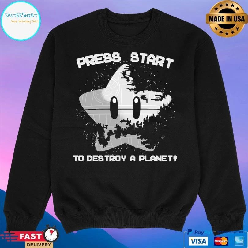 Press Start To Destroy A Planet T-shirts