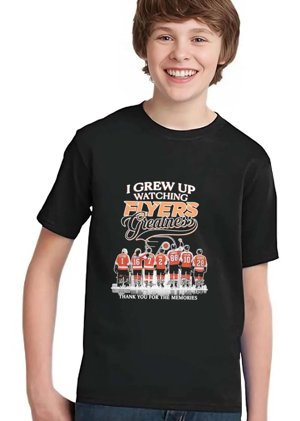 Philadelphia Flyers NHL I Grew Up Watching Greatness Parent Clarke shirt