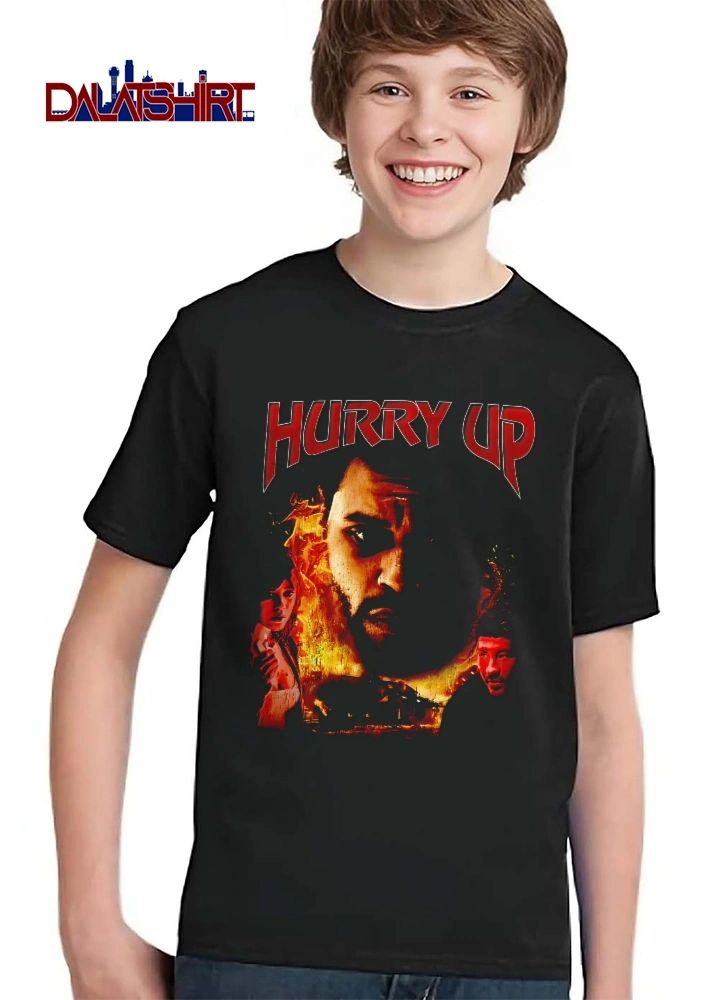 Hurry Up Shadowed Bearded Character Burning House Bootleg shirt