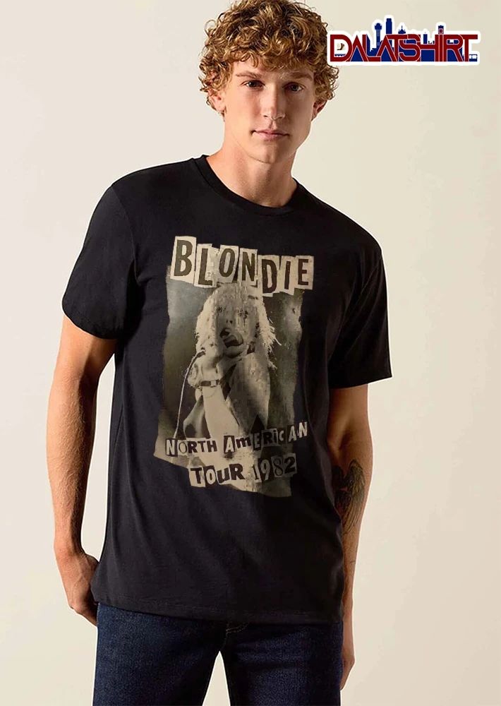 Blondie North American Tour 1982 Debbie Harry Singing Microphone Cutout Ransom Note shirt