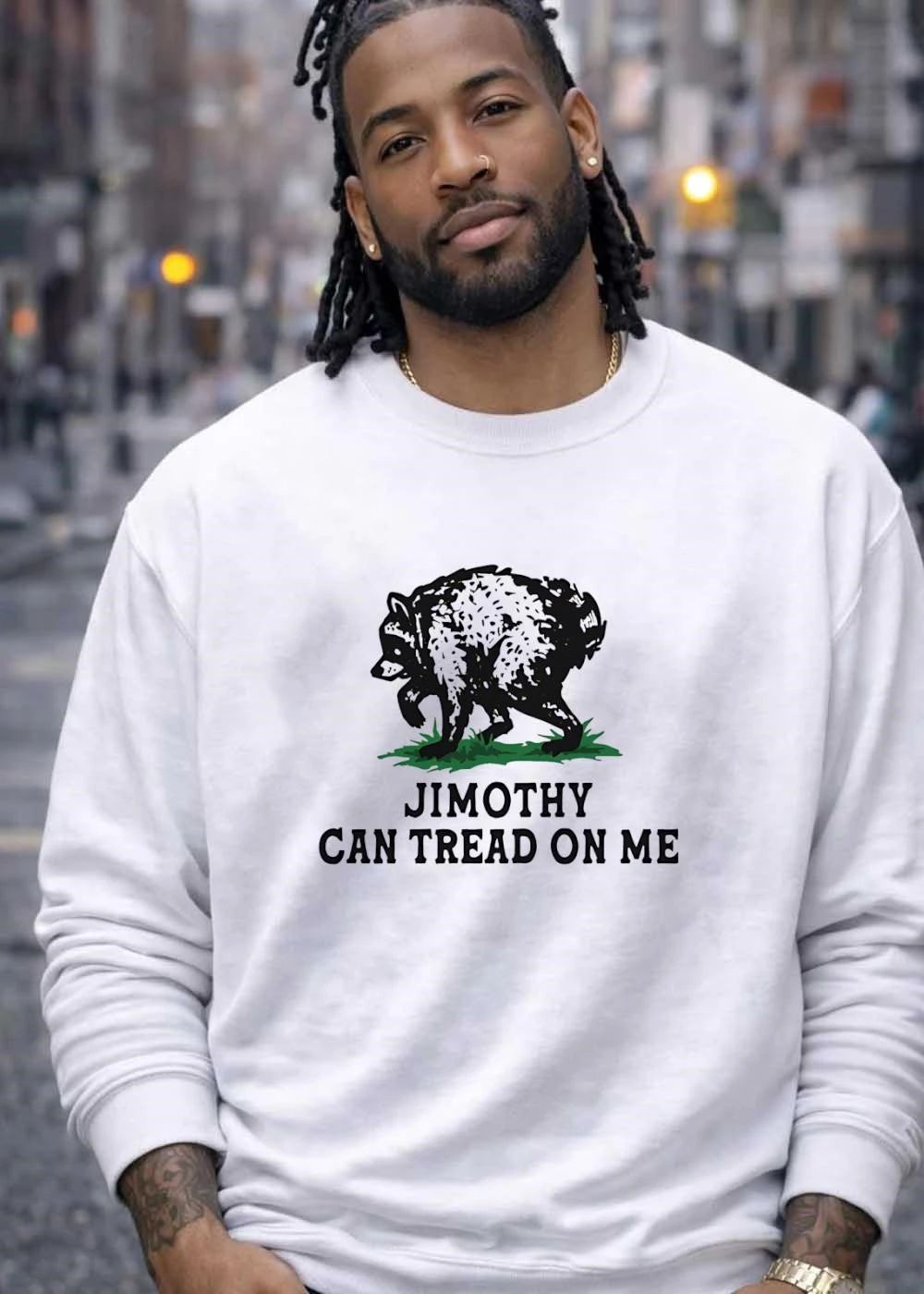 Raccoon Apparel Jimothy Can Tread on Me Funny Animal Quote shirt