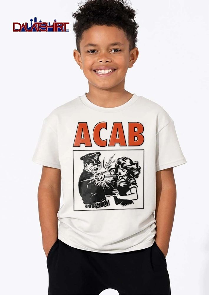 Acab Krime Vintage Comic Police Officer Cap Fist Punch Art shirt