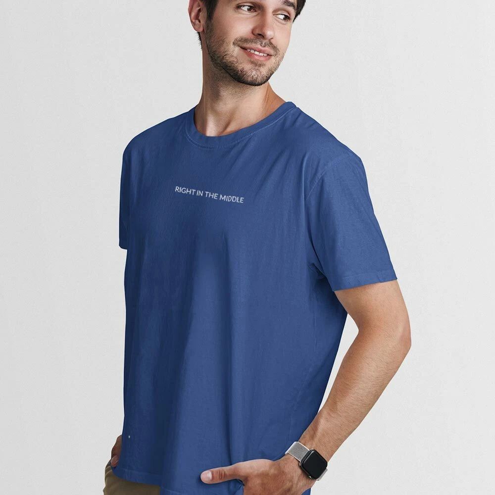 RIGHT IN THE MIDDLE UnisexTshirt-Simple Minimal Printed One Liner