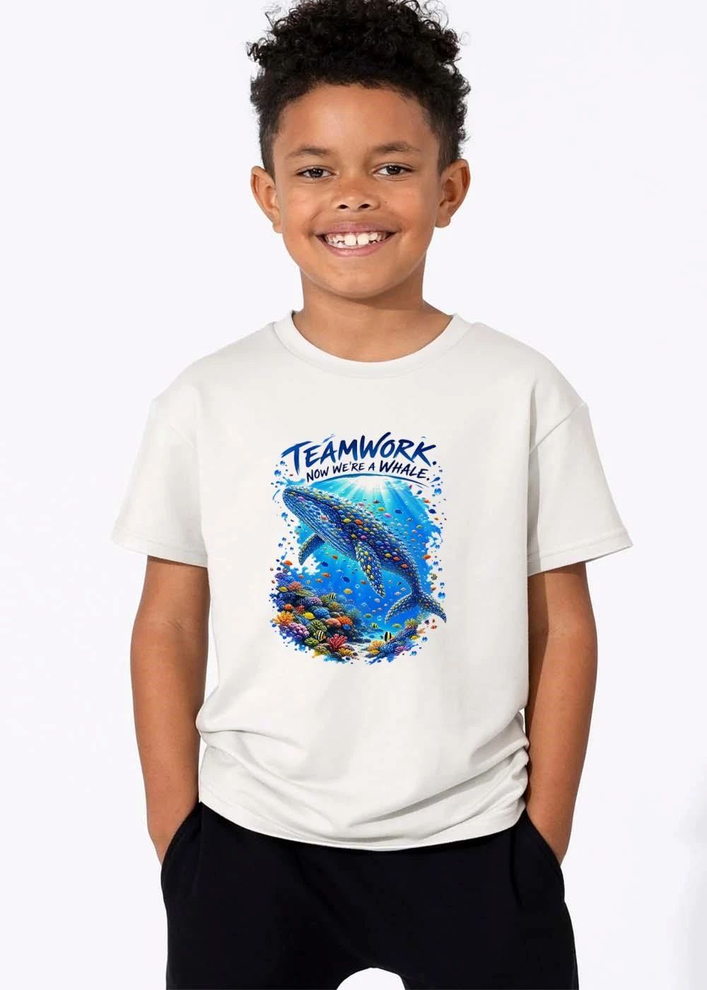 Teamwork Now Were A Whale School Of Colorful Fish Swimming Coral Reef shirt