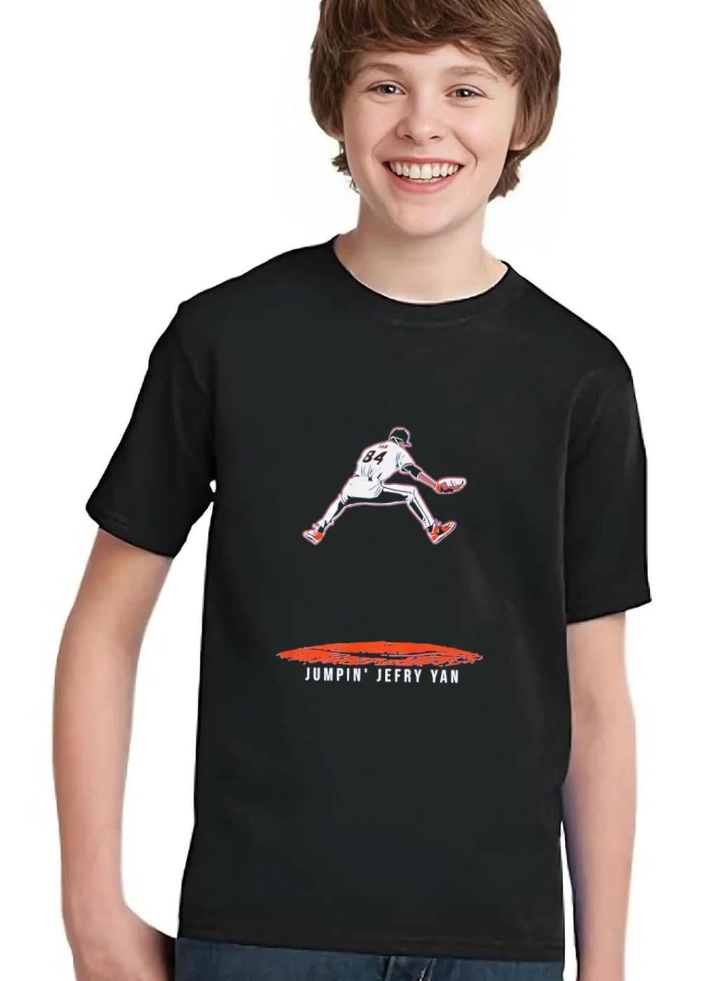 Jumpin Jefry Yan 84 Baseball Player Leaping High Above Pitchers Mound shirt