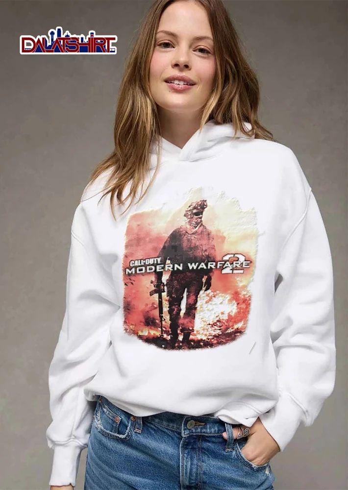 Call Of Duty Modern Warfare 2 Soldier Walking Fire Flames Smoke Distressed shirt