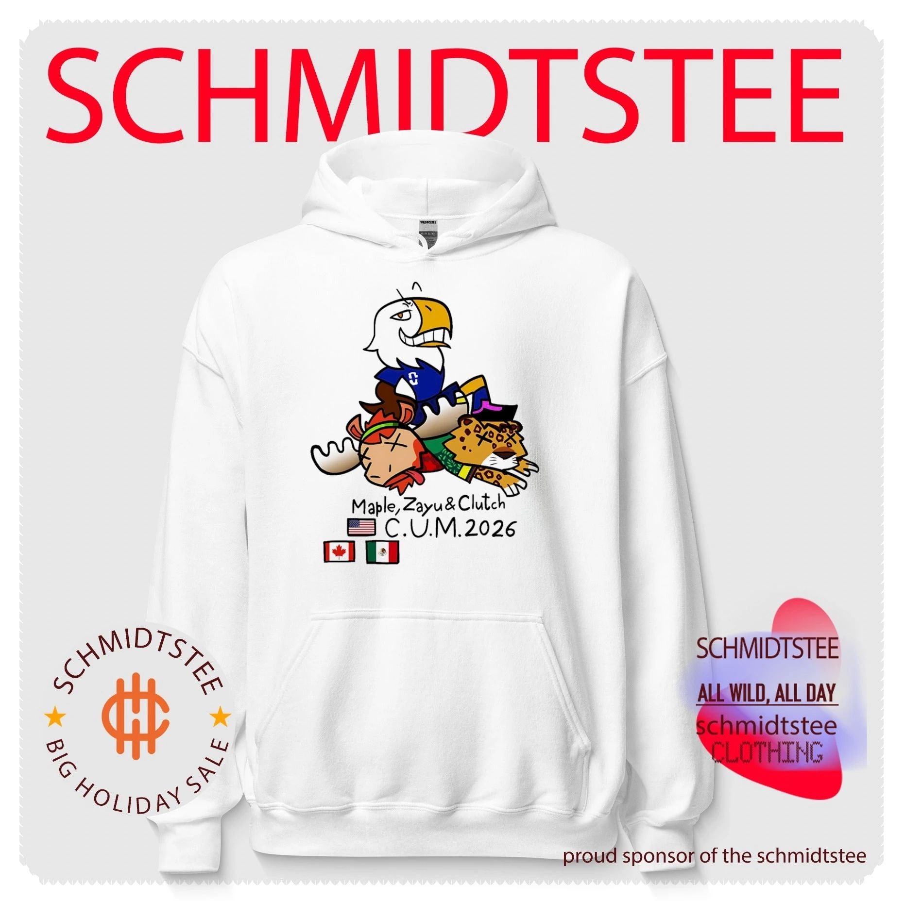 Maple Zayu and Clutch World Cup CUM 2026 World Cup Mascots shirt