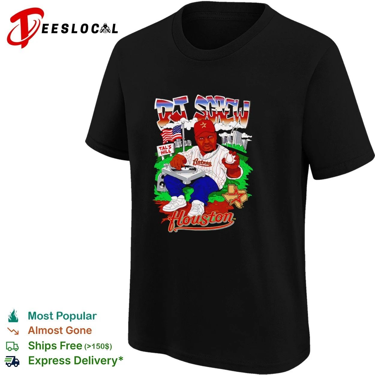 DJ Screw Houston Astros Tal’s Hill Chopped and Screwed T-shirt
